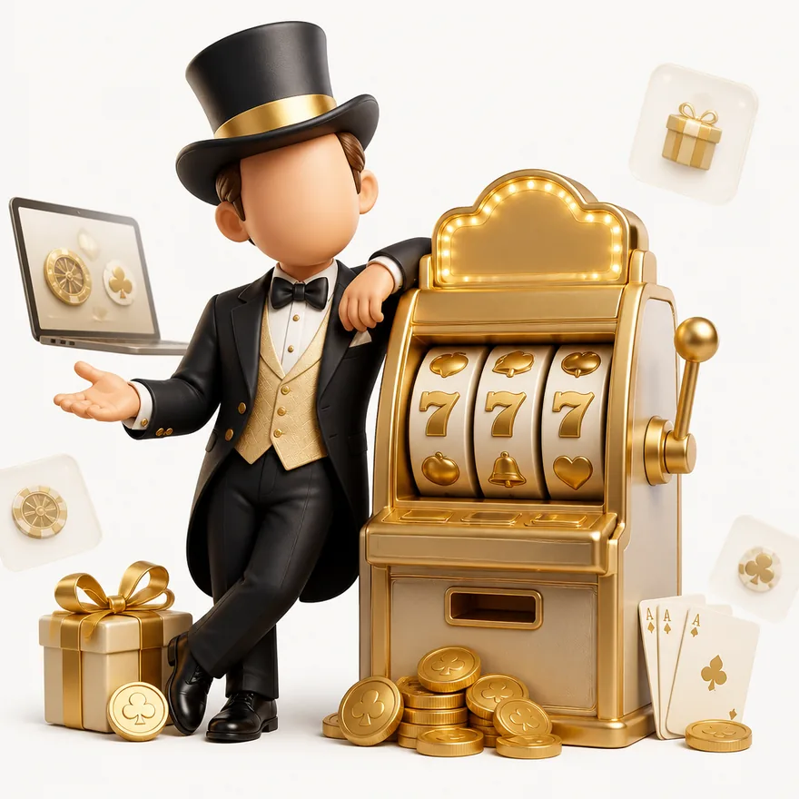 Slot cabinet with marquee — Lucky Mister