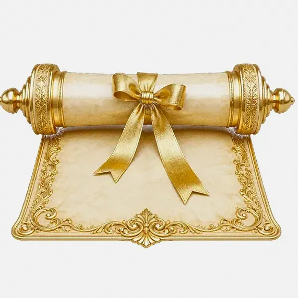 Decorated parchment scroll — Lucky Mister