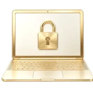 Laptop with padlock — Lucky Mister