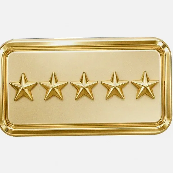 Five-star rating plaque — Lucky Mister
