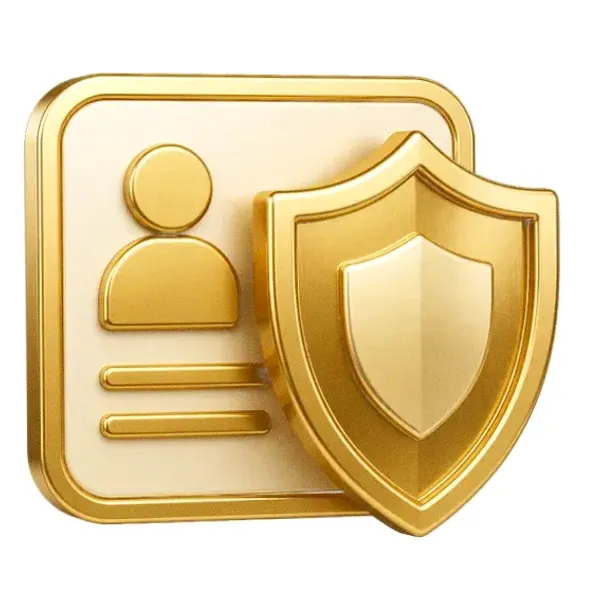 Shield and id card — Lucky Mister