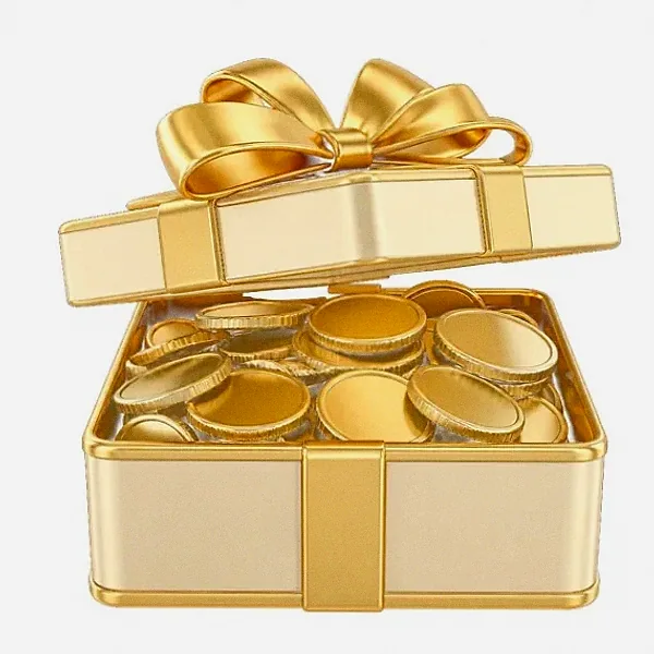 Gift box with coins — Lucky Mister